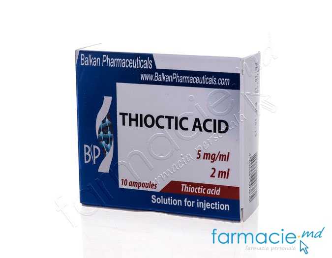 Tioctic acid sol. inj. 5 mg/ml 2 ml N5x2 (Balkan)