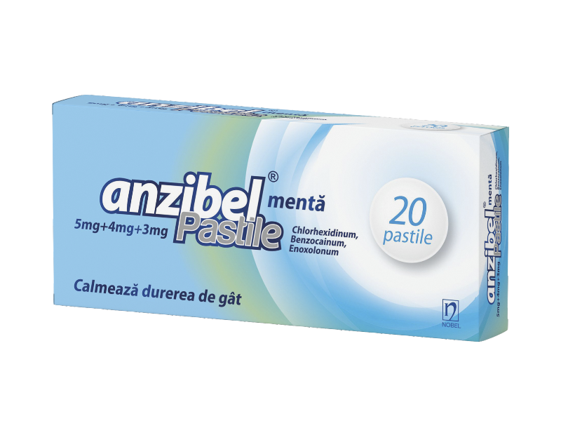 Anzibel® menta pastile 5mg/4mg/3mg N10x2 Nobel Ilac