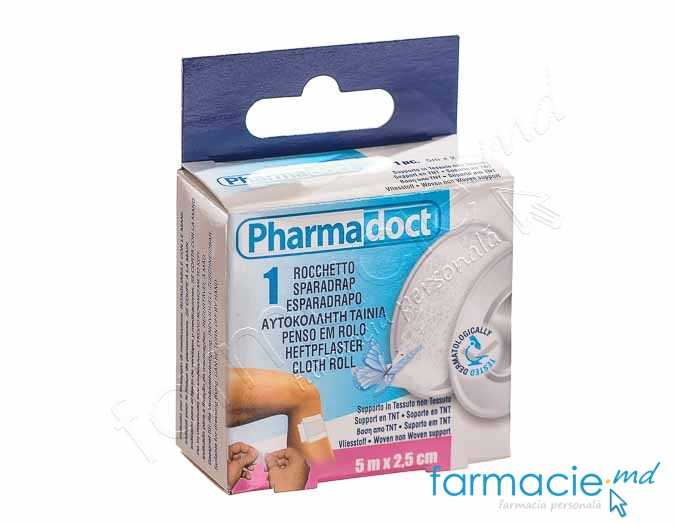 Emplastru Pharma Doct 2,5cmx5m alb,netesut