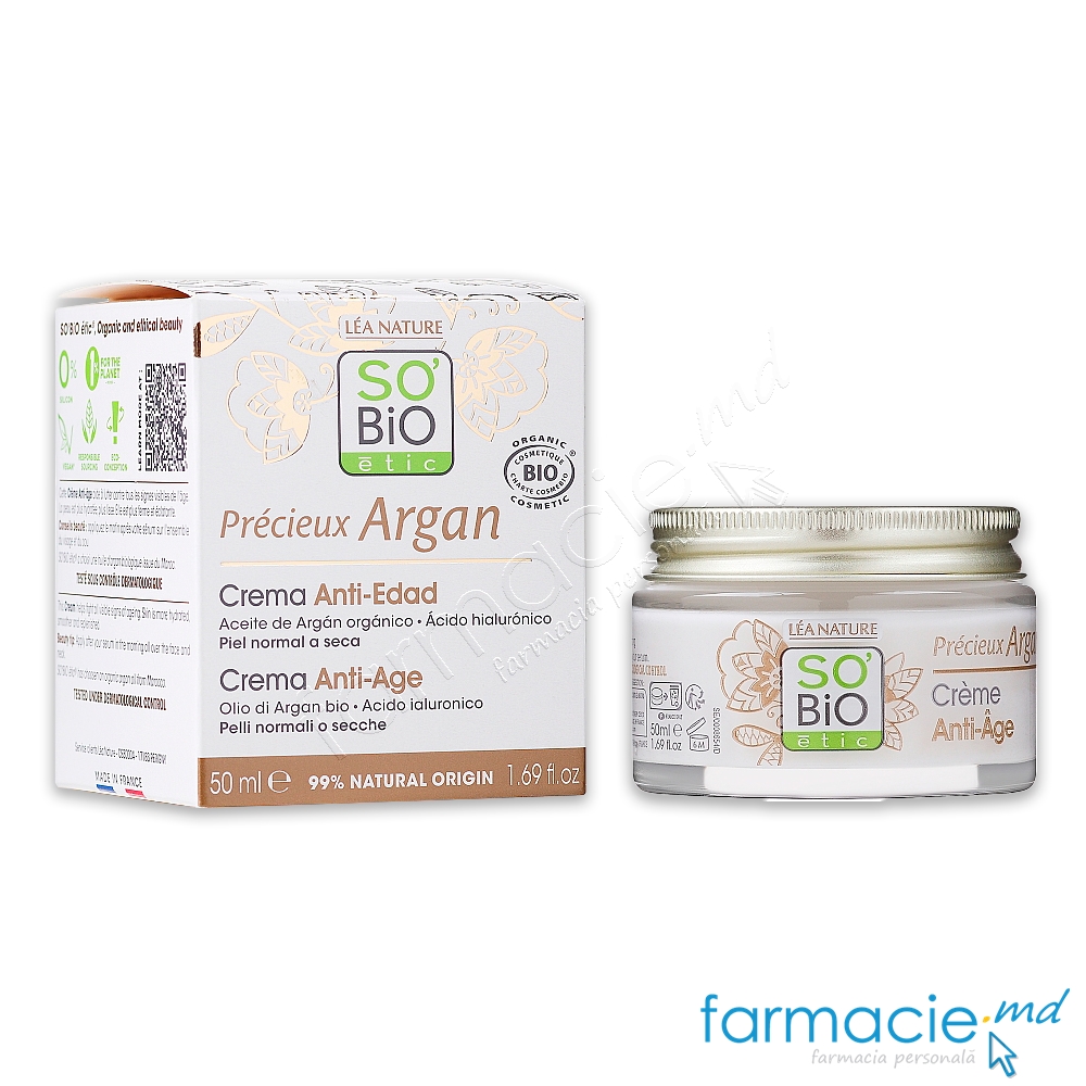 So Bio Argan Crema fata Anti Age,de zi+H.A toate tipurile 50ml
