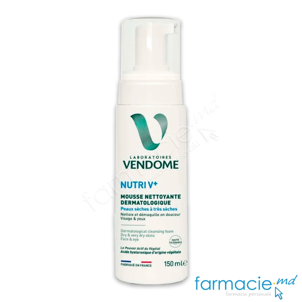 VENDOME NUTRI V+ Spuma dermatologica curatare fata, Acid Hialuronic 150ml