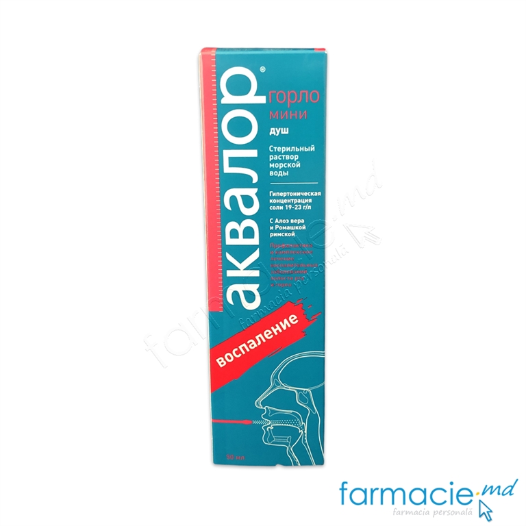 Aqualor Throat Mini (aloe vera+musetel) spray bucofaring. 50ml