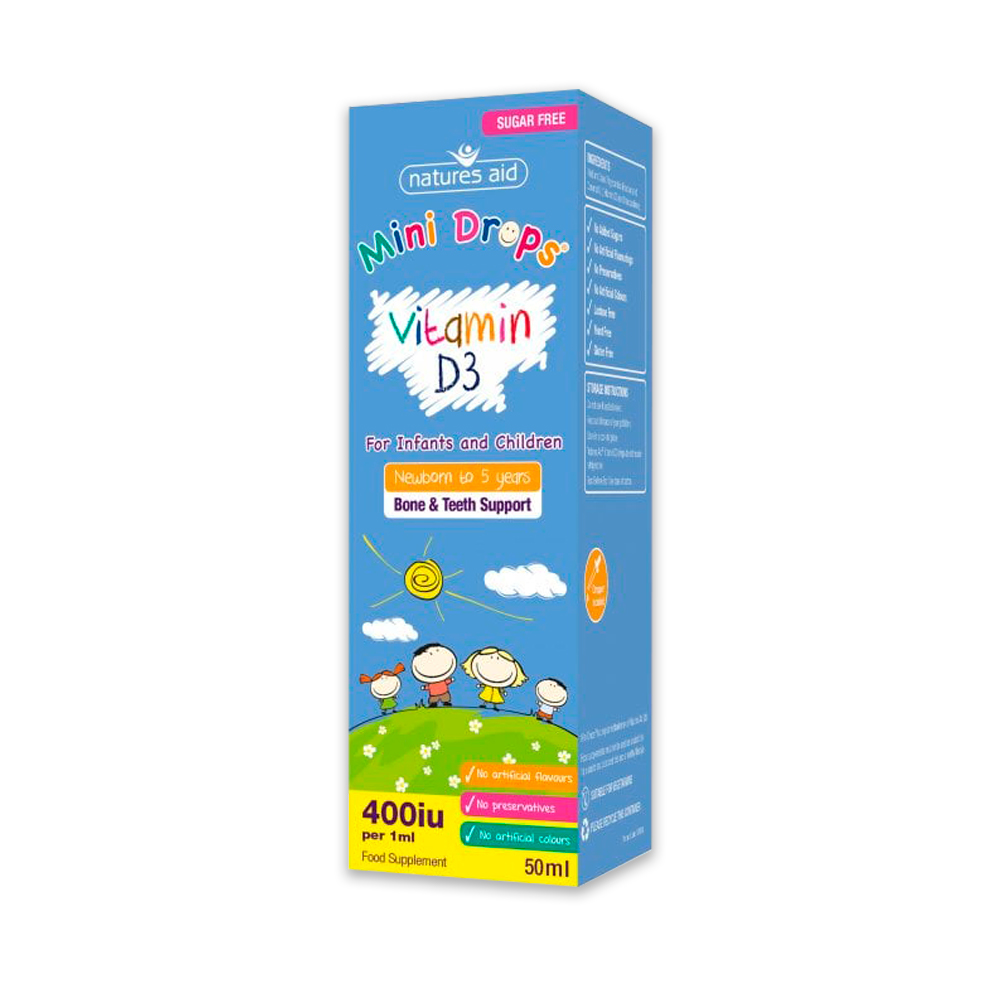 Vitamina D3 400 UI virsta 0+ picaturi 50ml Natures Aid