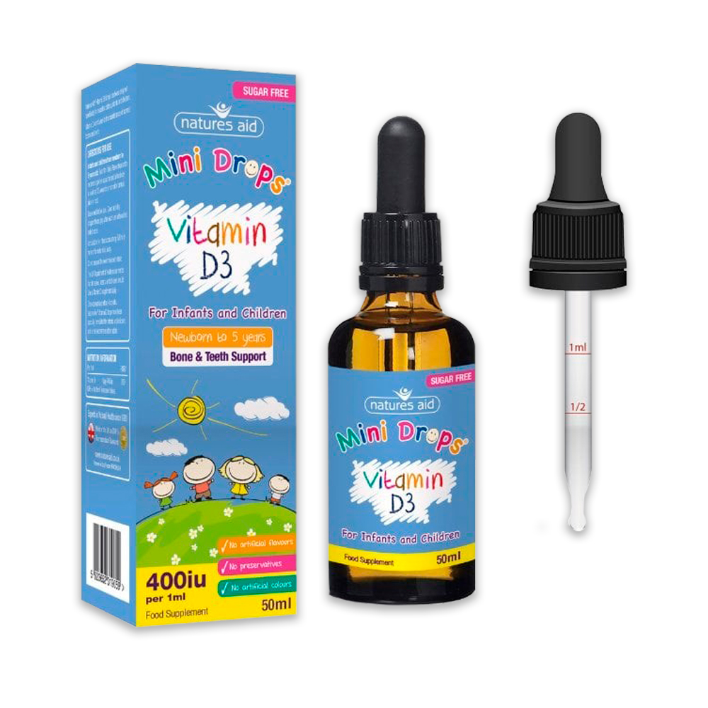 Vitamina D3 400 UI virsta 0+ picaturi 50ml Natures Aid