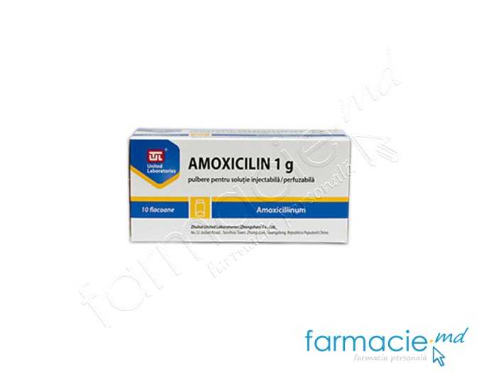 Amoxicilina pulb./sol.inj./perf.1g N10 Zhuhai-China
