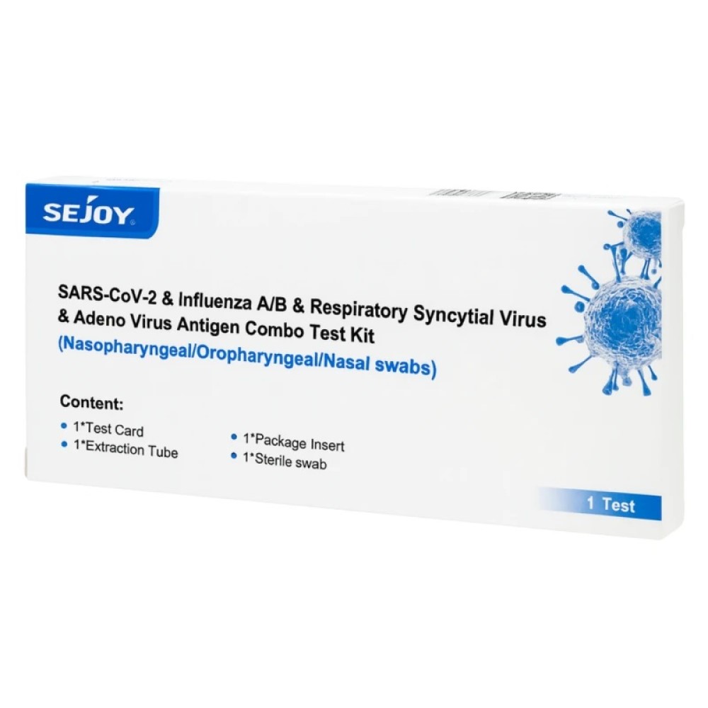 Test Kit SARS-CoV-2 + Influenza A/B + RCV + Adenovirus antigen rapid test caseta N1