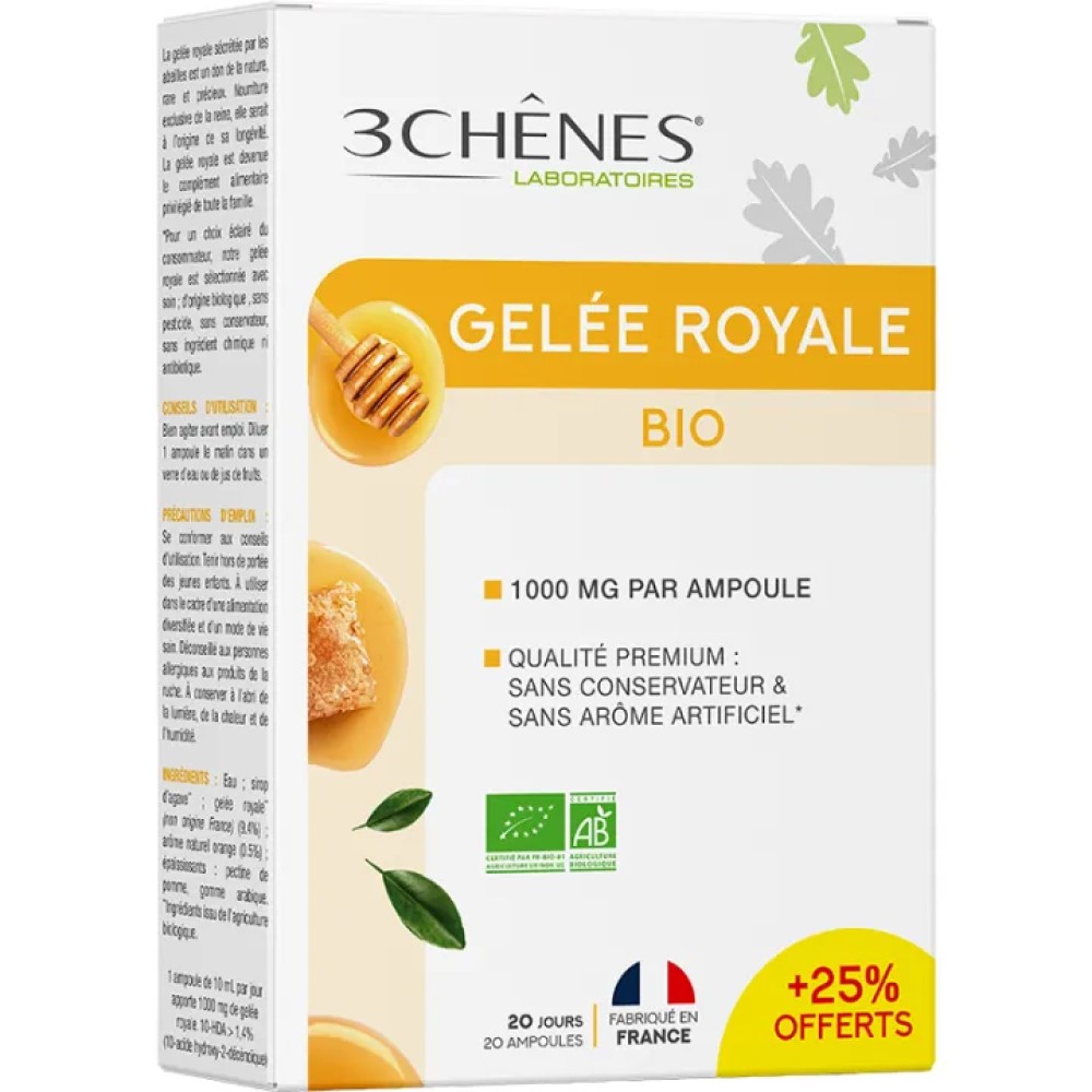 Royal Jelly 1000mg ampule buvabile 10ml N20 (laptisor matca) 3Chenes