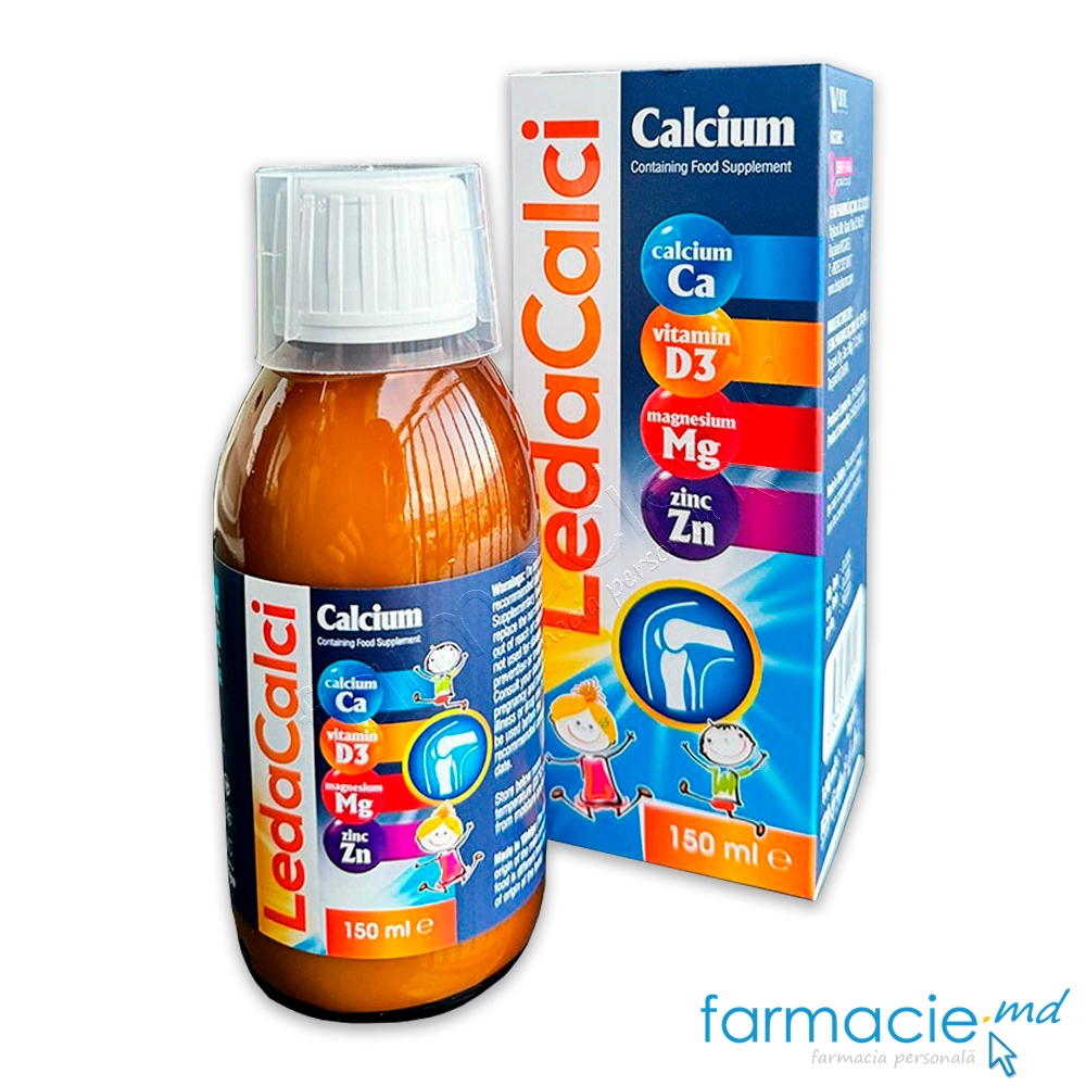 LEDACALCI Ca+D3+Mg+Zn (oase,dinti,crestere) copii 0+150ml Ledapharma
