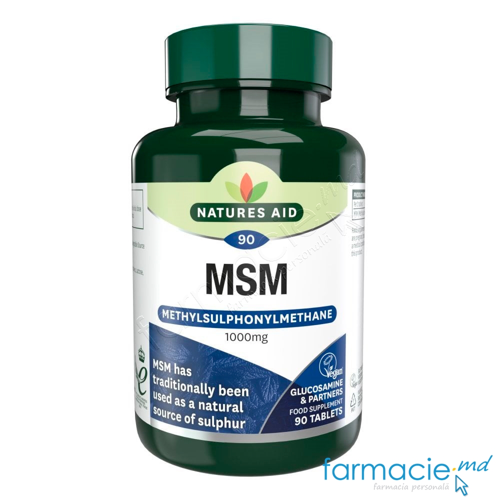 MSM 1000mg (articulatii, muschi, inflamatii) comp. N90 Natures Aid