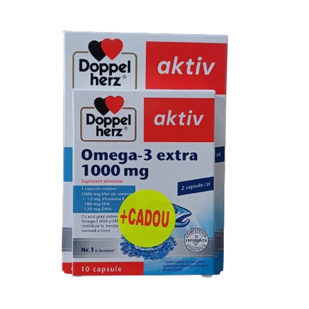 Omega 3 1000mg 30% caps. N60 (2/zi)+Omega 3 1000mg 30% caps. N10 Doppelherz GRATIS