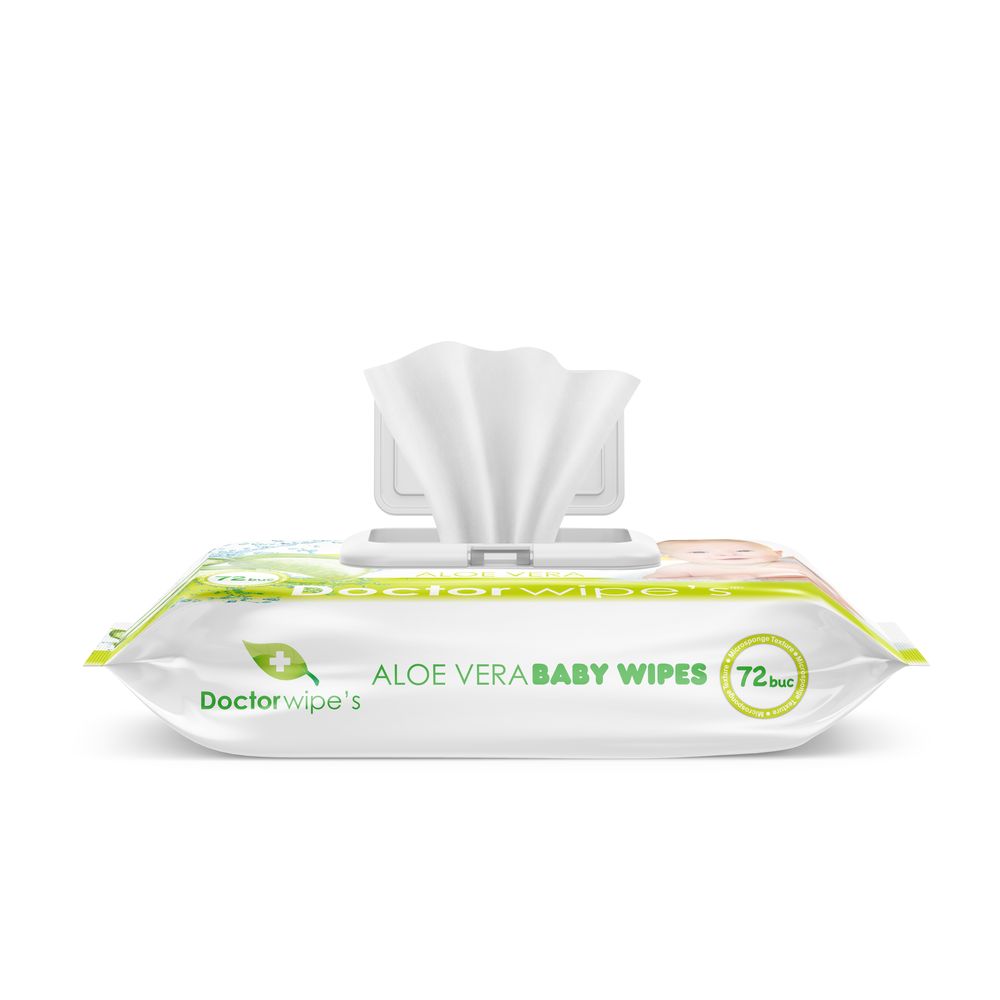 Servetele umede copii Doctor Wipes aloe vera cu capac N72