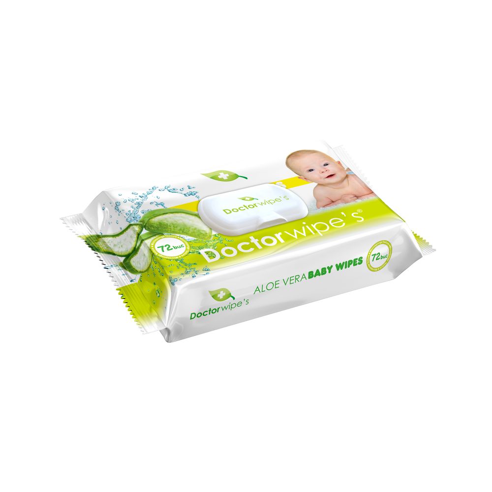 Servetele umede copii Doctor Wipes aloe vera cu capac N72