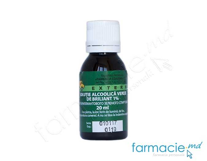 Verde de briliant solutie 1% 20ml Cojusna (TVA20%)