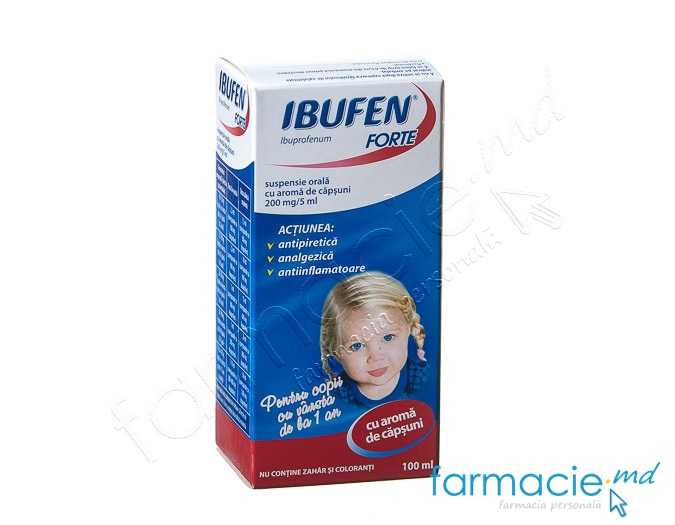 Ibufen® Forte aroma capsuni susp.orala 200mg/5ml 100ml N1 Polpharma