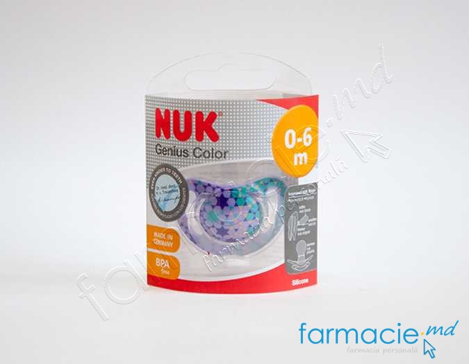 NUK Suzeta silicon Genius Color 0-6luni