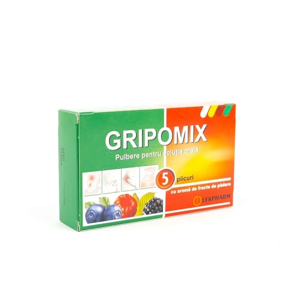 Gripomix (fructe de padure) pulb./sol. orala 10 g N5 Lekpharm