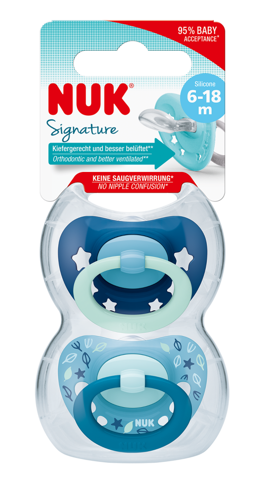 NUK Suzeta silicon Signature 6-18luni in cutie N2