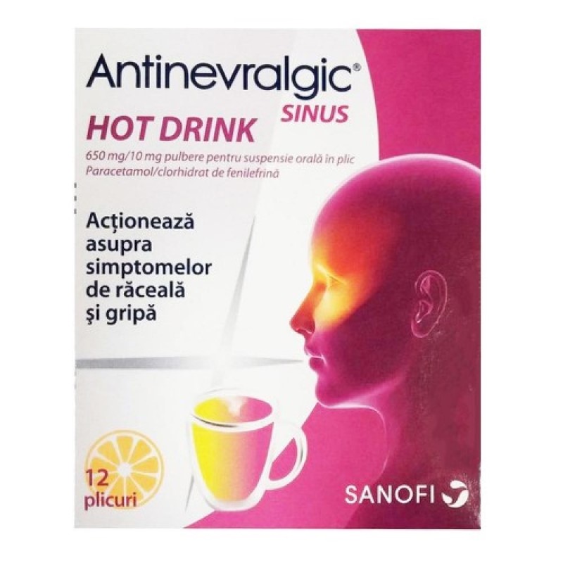 Antinevralgic® Sinus Hot Drink pulb./susp.orala 650mg/10mg N12 Opella