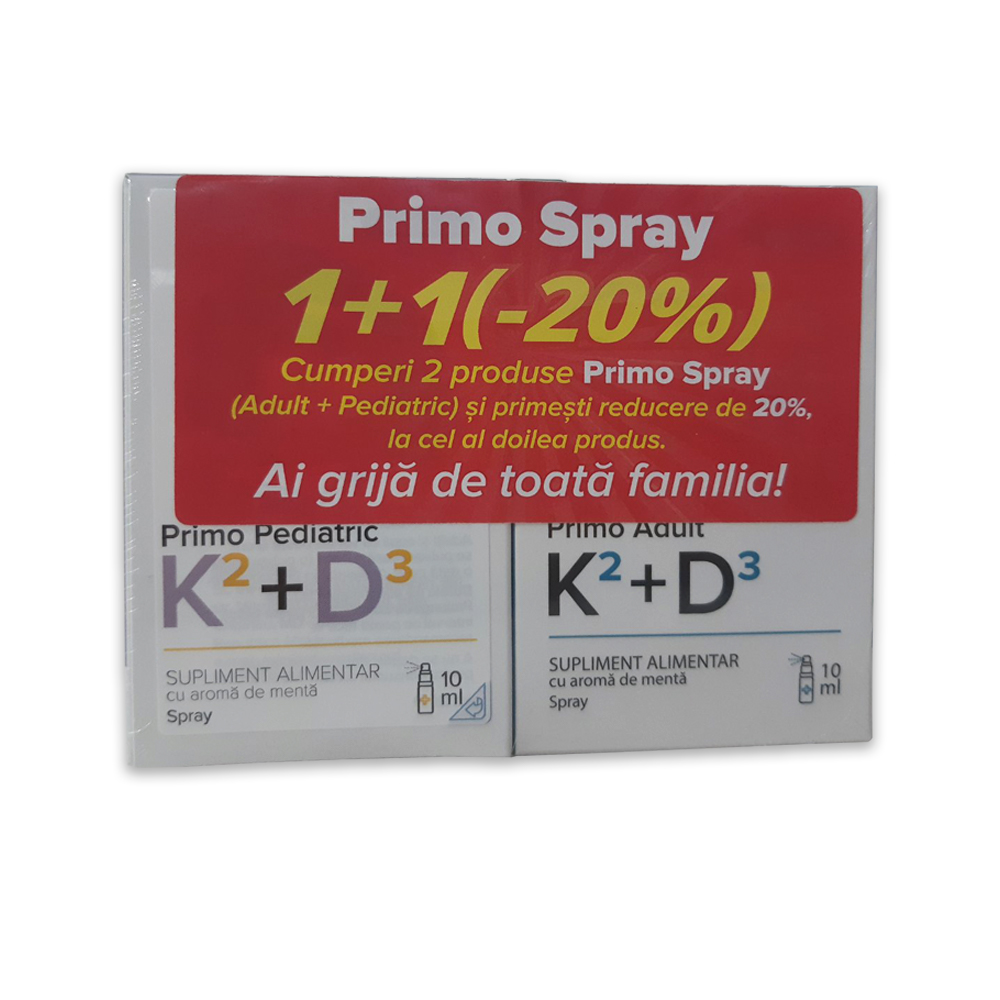 Primo Adult D3+K2 spray 1000 UI+Primo Pediatric spray (- 20%) Promo set Infomedica
