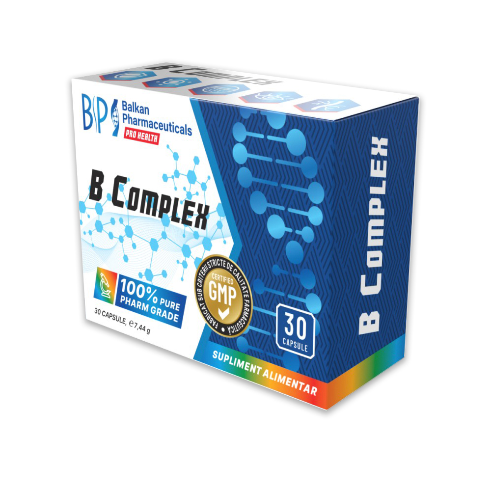 B Complex caps. N30 (8 vitamine grupei B) Balkan