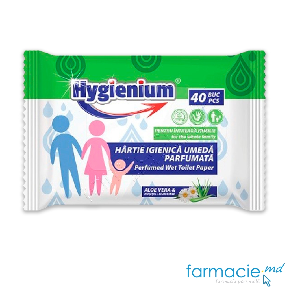 Hirtie igienica umeda Hygienium parfumata N40 (aloe vera, musetel)