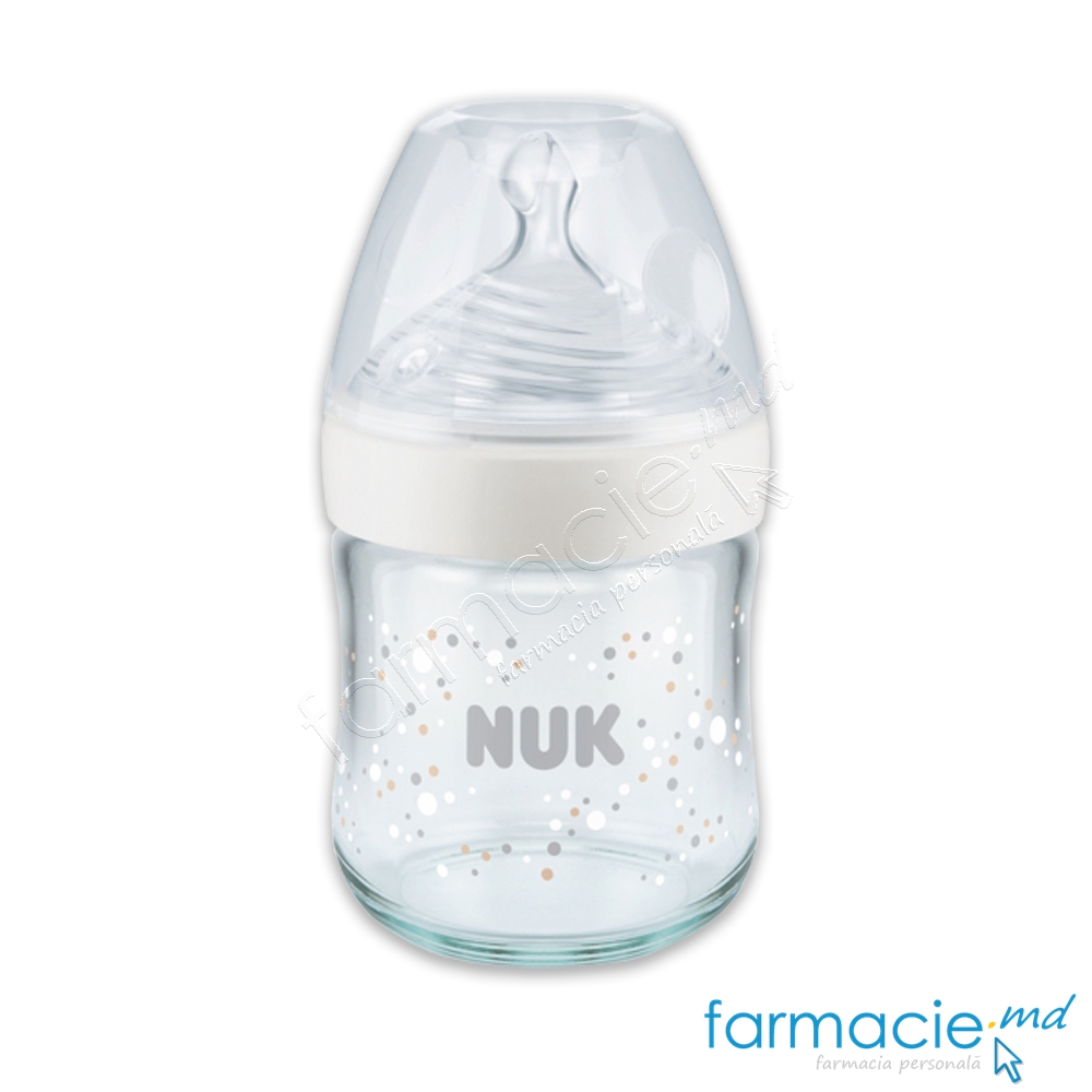 NUK Sticluta Nature Sense sticla 120ml+tetina silicon 0-6luni (S)