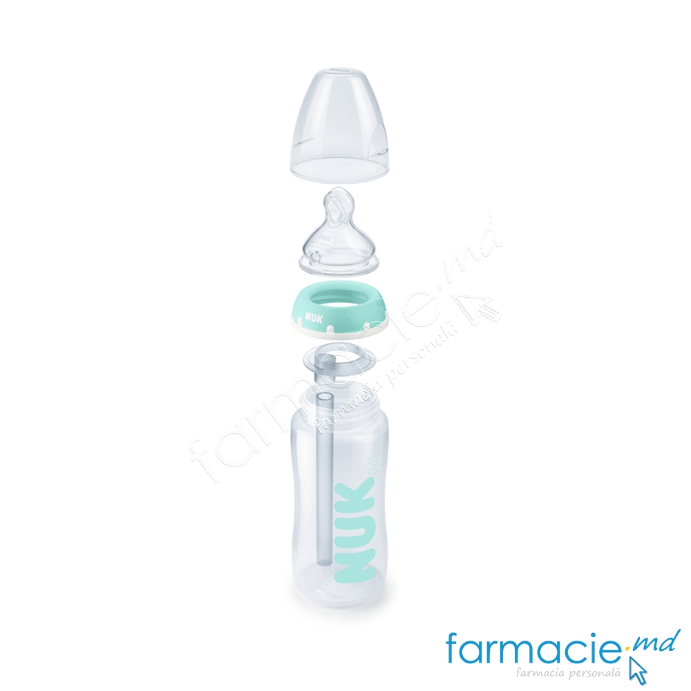 NUK Sticluta FC sistem anticolic plastic 300ml+tetina silicon 0-6luni ( M)