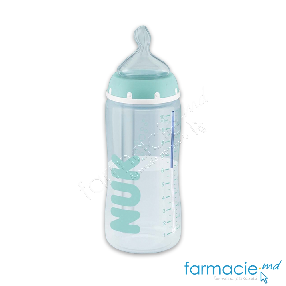 NUK Sticluta FC sistem anticolic plastic 300ml+tetina silicon 0-6luni ( M)