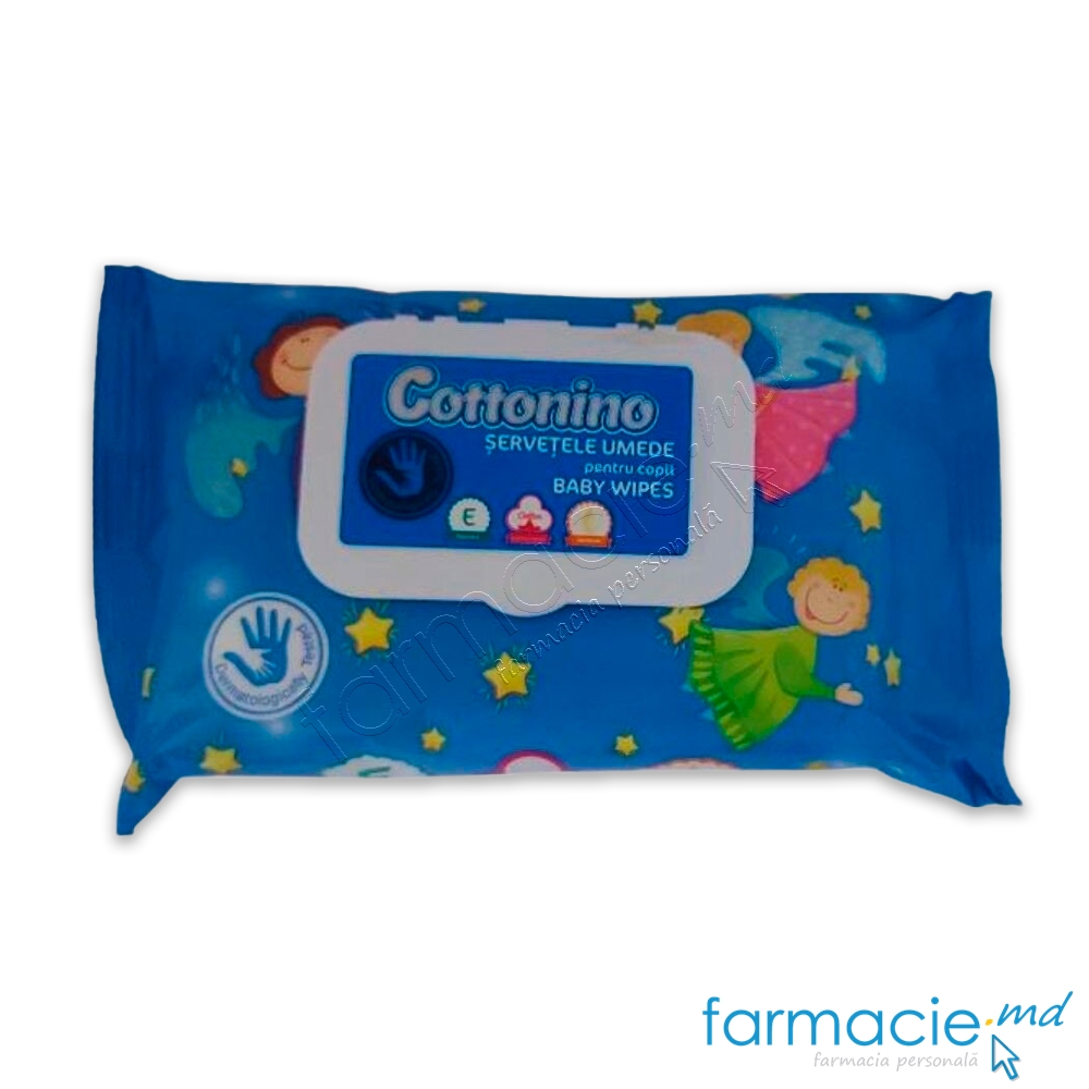 Cottonino servetele umede copii N64 (bumbac, ulei jojoba)