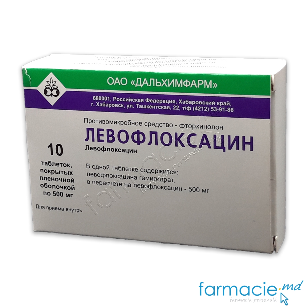 Levofloxacina comp. film.500mg N10 Dalhimfarm