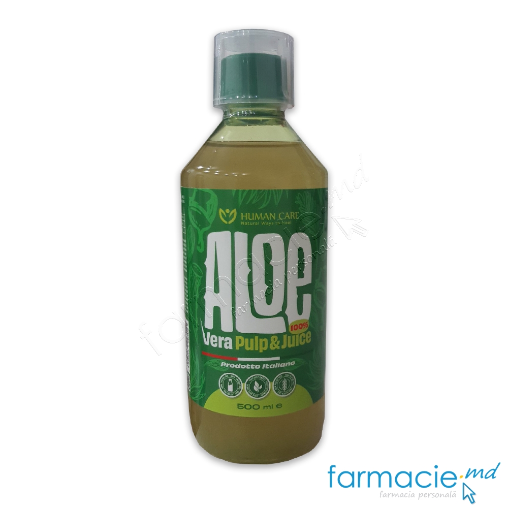 Aloe Vera Suc 100% Pulp&Juice 500ml Human Care