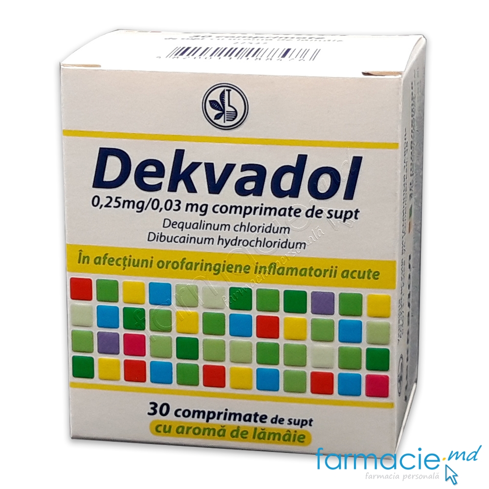 Dekvadol cu aroma de lamaie comp.de supt 0,25mg/0,03mg N6x5 KVZ
