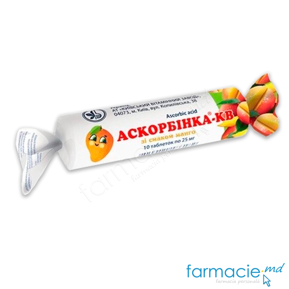 Acid ascorbic cu zahar 25mg N10 mango (TVA20%) KVZ