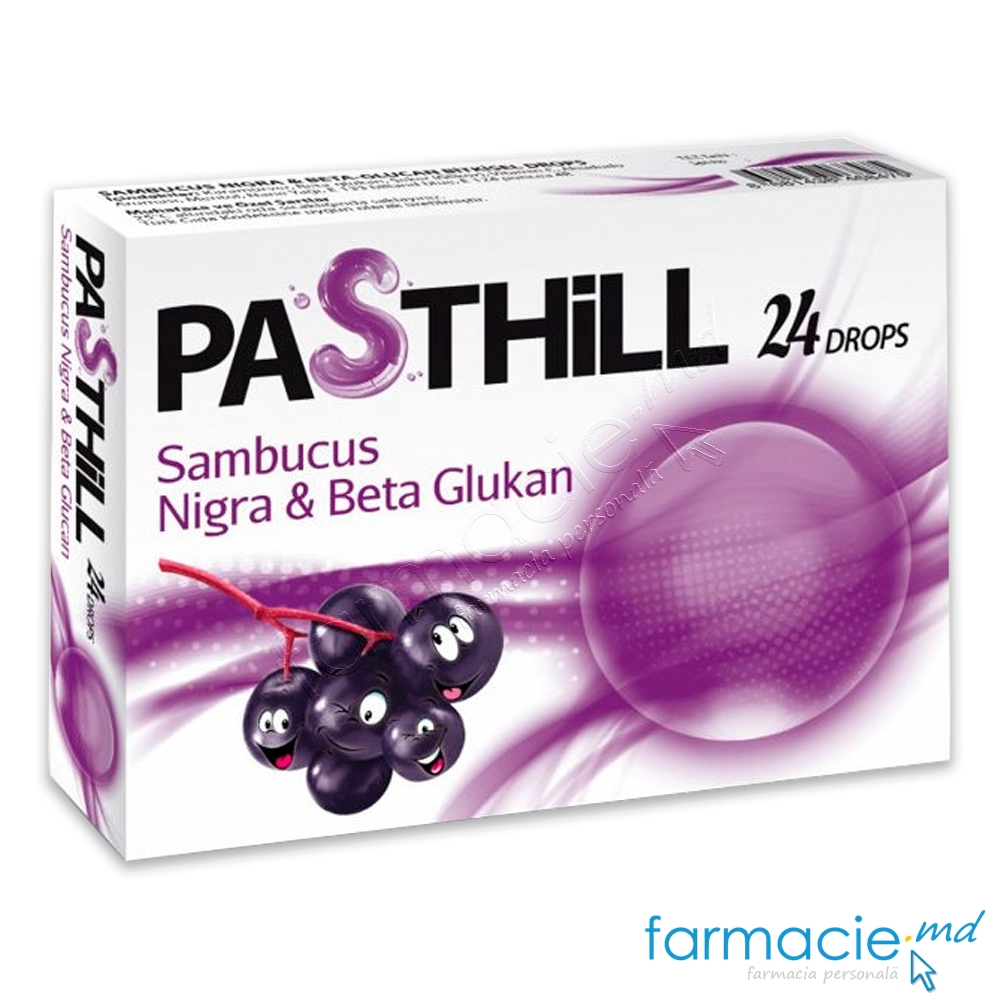 PASTHILL Sambucus Nigra si Beta Glukan dureri de git N24  Ledapharma