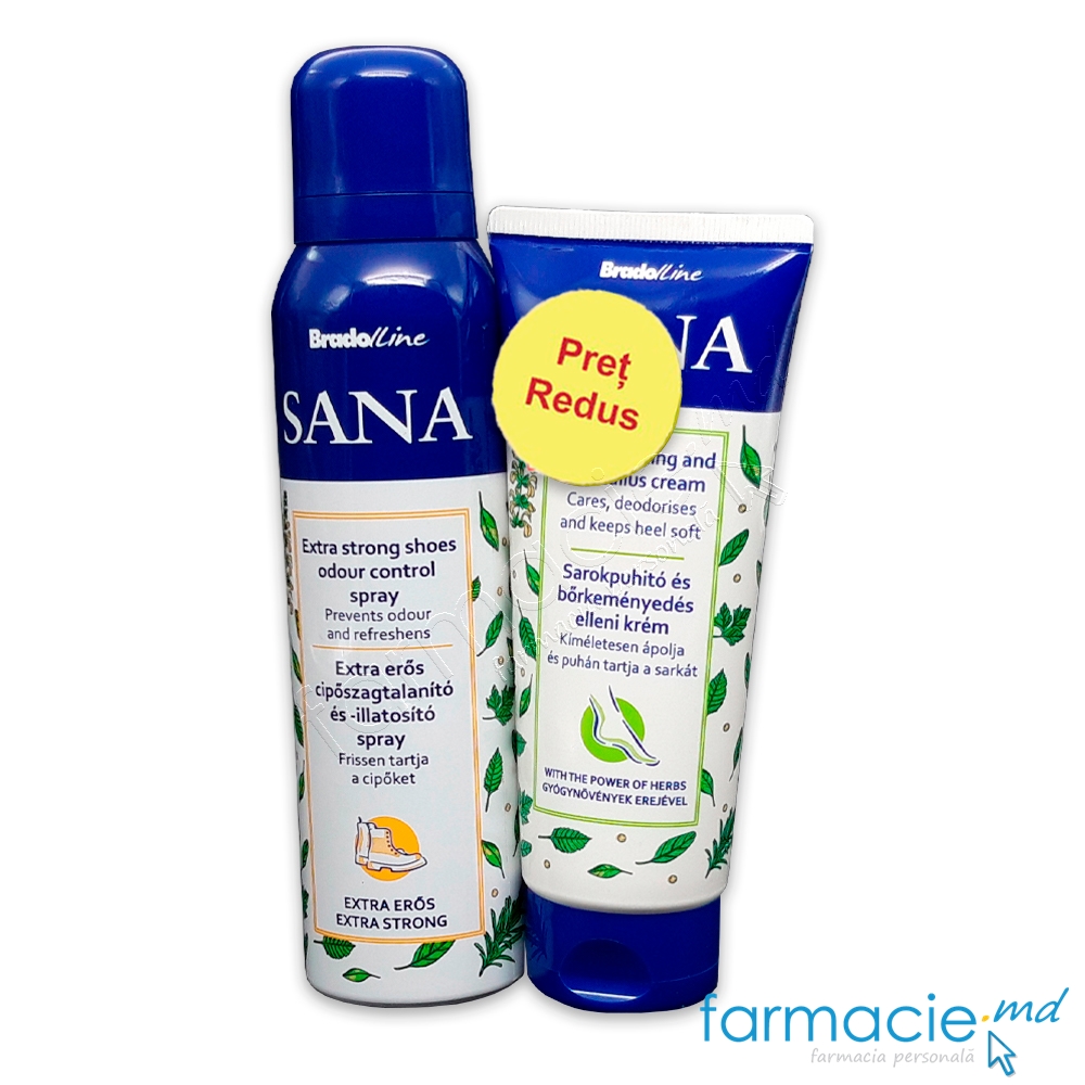 Sana Deodorant incaltaminte 150ml Florin ZRT + Sana Crema calcaie 100ml Florin ZRT (pret redus)
