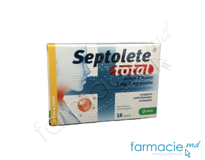 Septolete® total lemon & honey pastile 3mg/1mg N8x2 KRKA