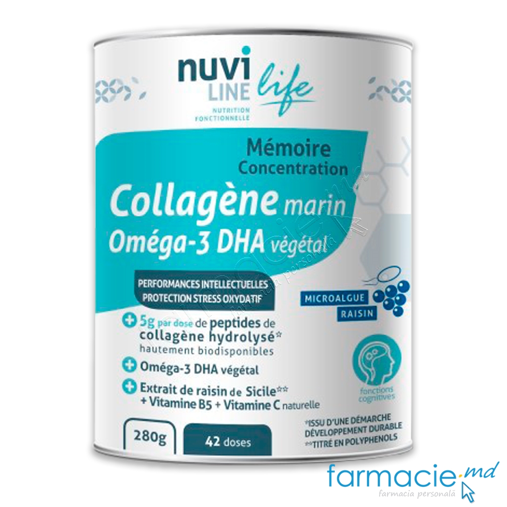 Colagen marin Nuviline Memorie&Concentrare 42doze x 6g pulbere 280g