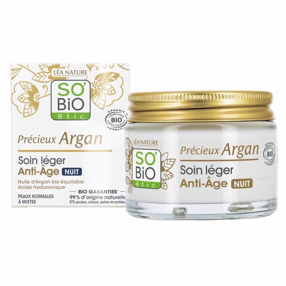 So Bio Argan Crema fata Anti Age legera de noapte TNM 50ml