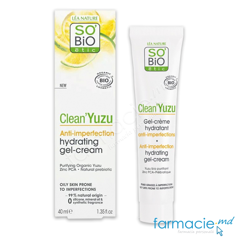 So Bio Clean Yuzu Crema-Gel hidratanta fata anti-imperfectiuni ten gras 40ml