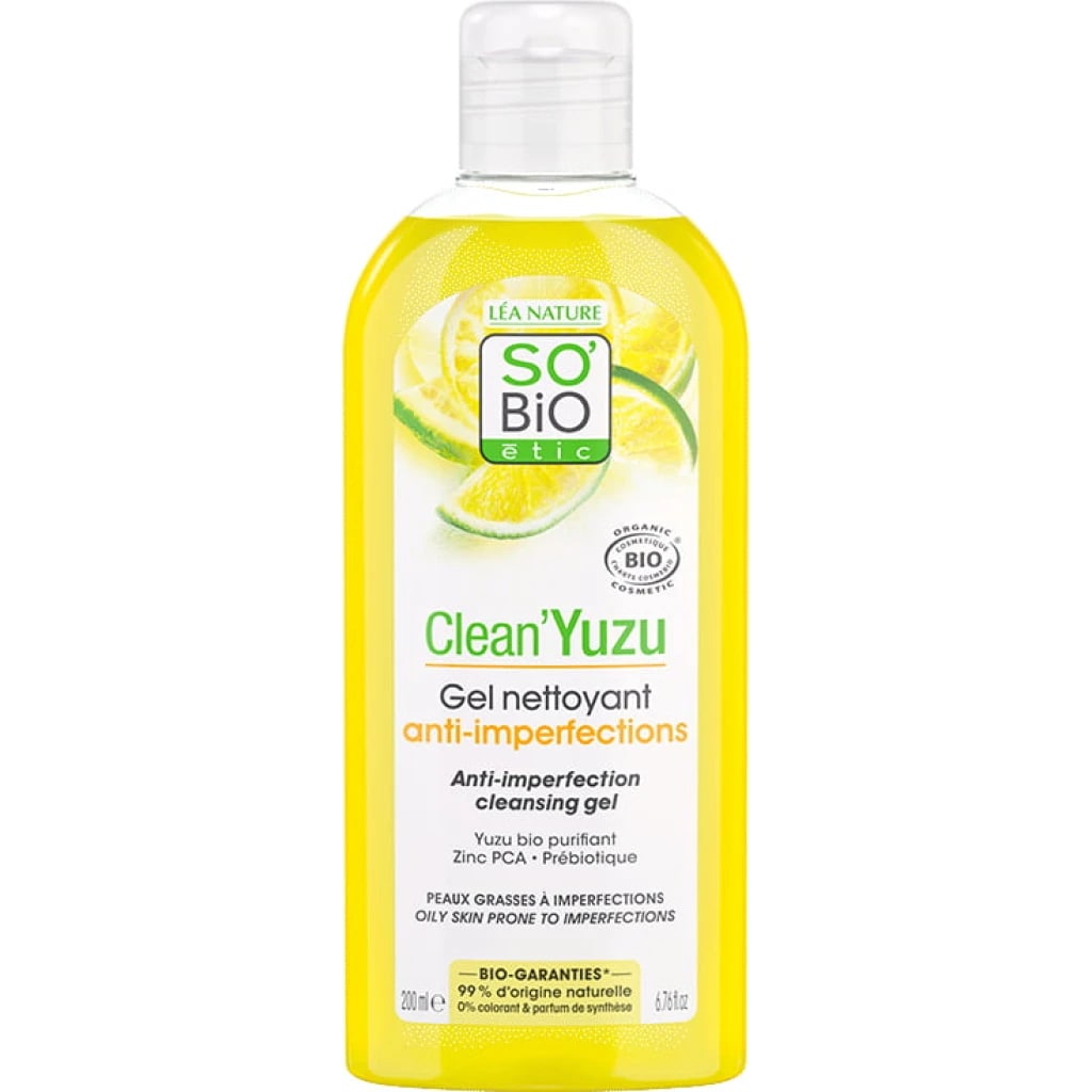 So Bio Clean Yuzu Gel fata purifiant cu zinc si prebiotice ten gras 200ml