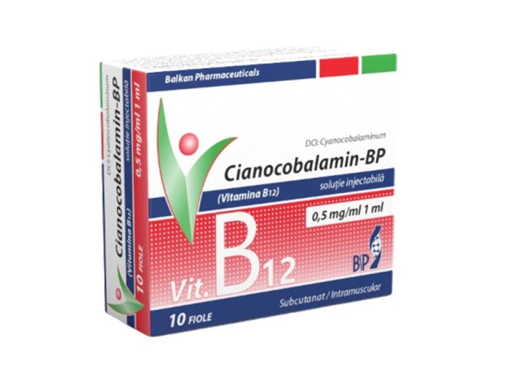 Vitamina B12 (ciancobalamin) sol.inj.0,5mg/ml 1ml N5x2 Balkan