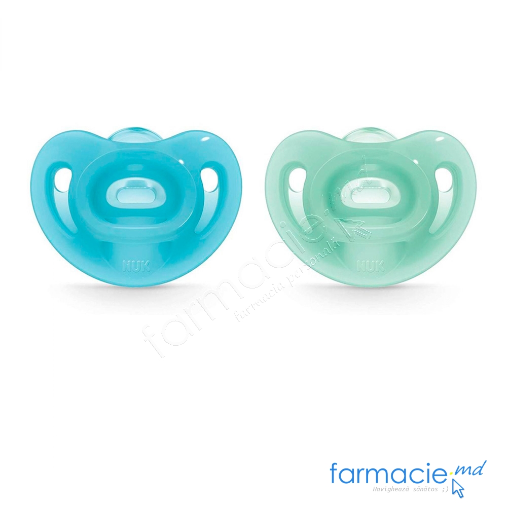 NUK Suzeta silicon 100% sensitive 6-18luni in cutie