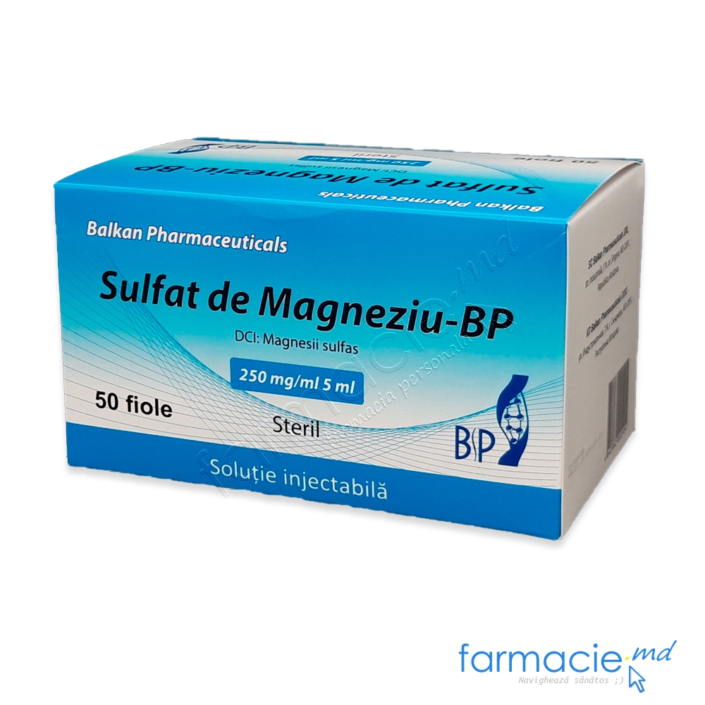 Magneziu sulfat-BP sol.inj.250mg/ml 5ml N5x10 Balkan