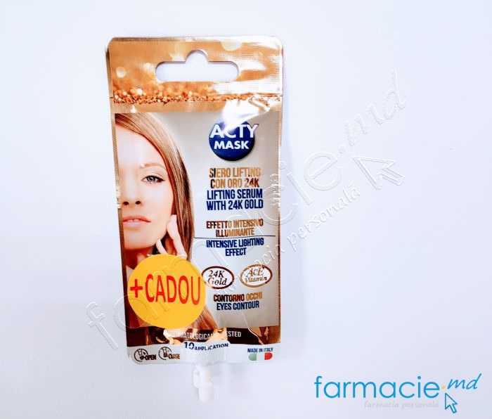 Acty Mask Ser Anti-Age Lifting ochi cu praf aur 24 K acid.hyalur,colagen,Vit E 15ml+1 CADOU