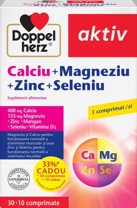 Calciu+Magneziu+Zinc+Selen comp. N30+10 CADOU Doppelherz