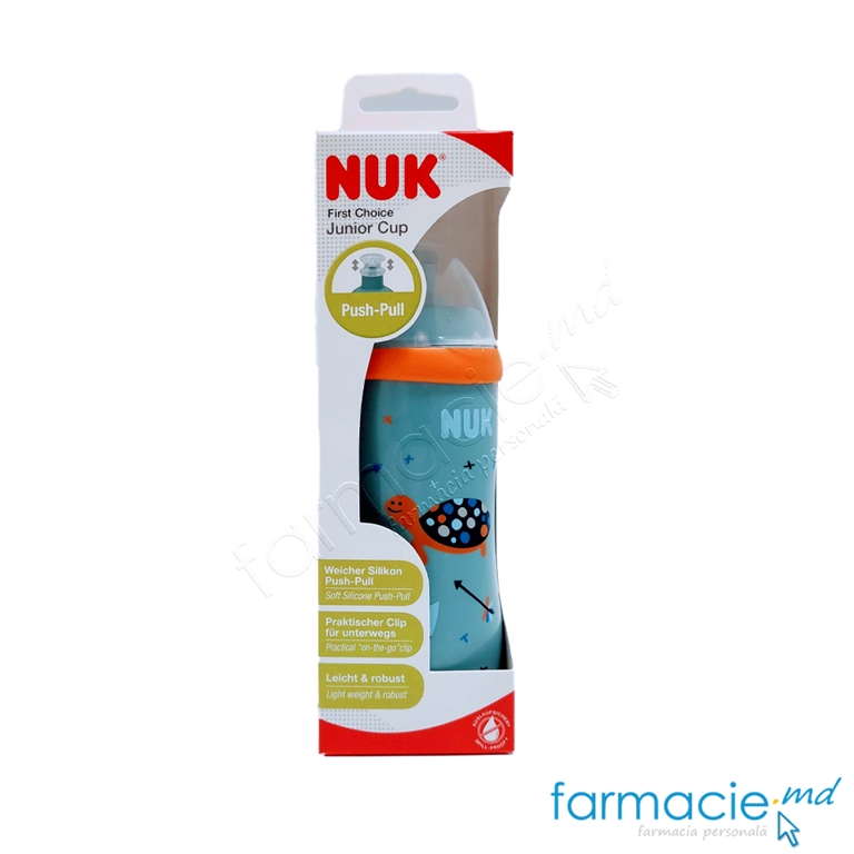 NUK Sticluta Junior plastic cu nasuc moale, anticurgere 300ml 36luni+