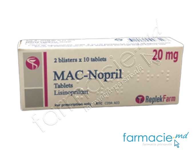 MAC-Nopril comp.20mg N10x2 (Lisinoprilum) Replek