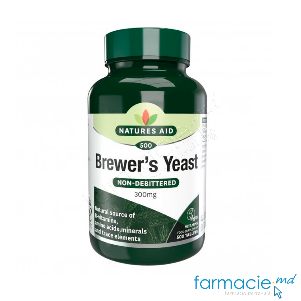 Brewers Yeast 300mg VEGAN comp. N500 (drojdii de bere) Natures Aid