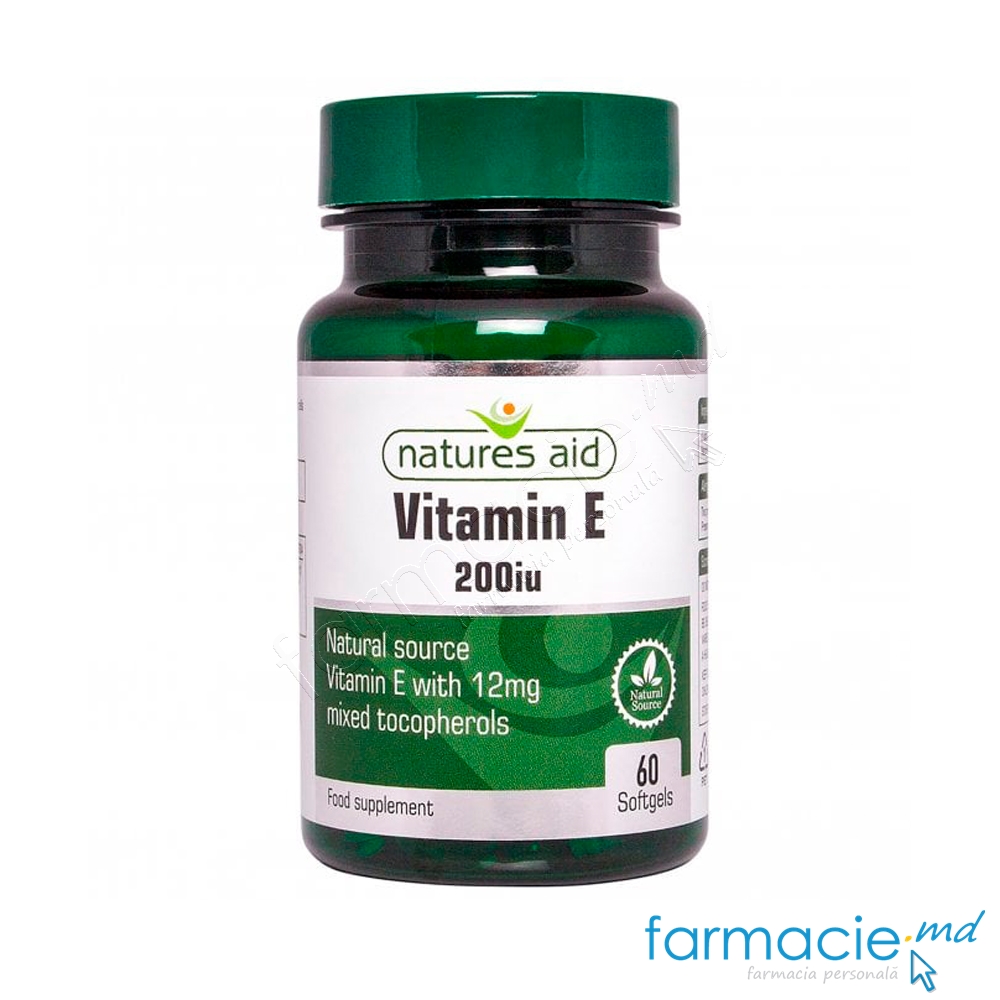 Vitamina E Naturala 200iu caps. gelatinoase N60 Natures Aid