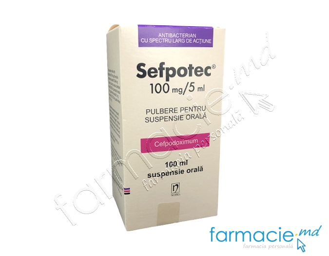 Sefpotec® pulb./susp.orala 100mg/5ml 100 ml N1 Nobel Ilac